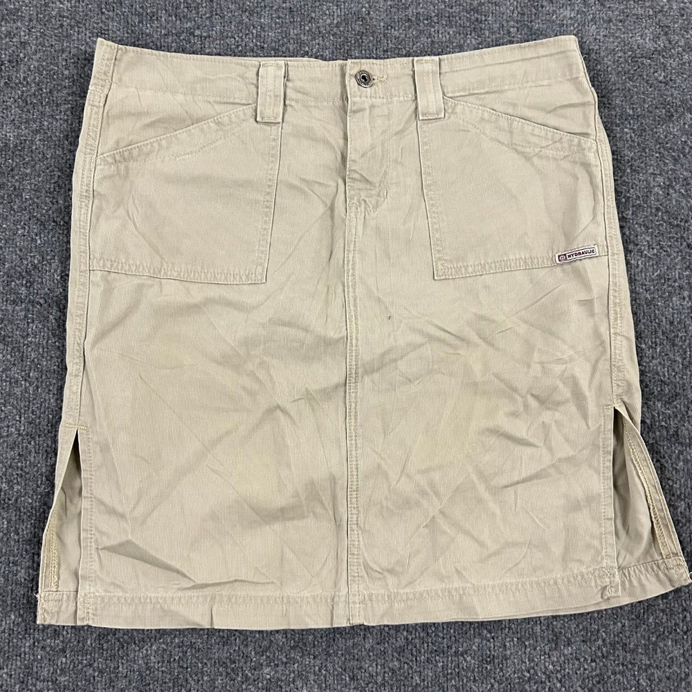 Hydraulic Skirt Womens Size 11/12 Khaki Utility Mini Cotton Cargo Tan Casual